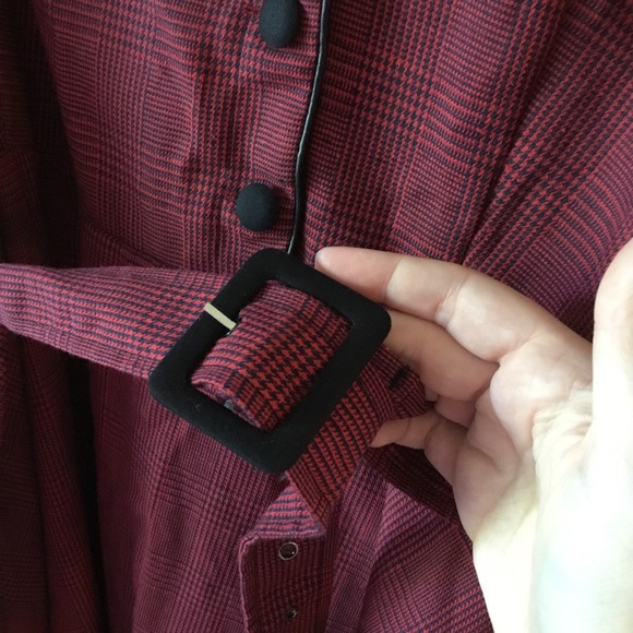 NWT Rosegal Red Houndstooth Midi Dress Plus Size - Picture 5 of 8